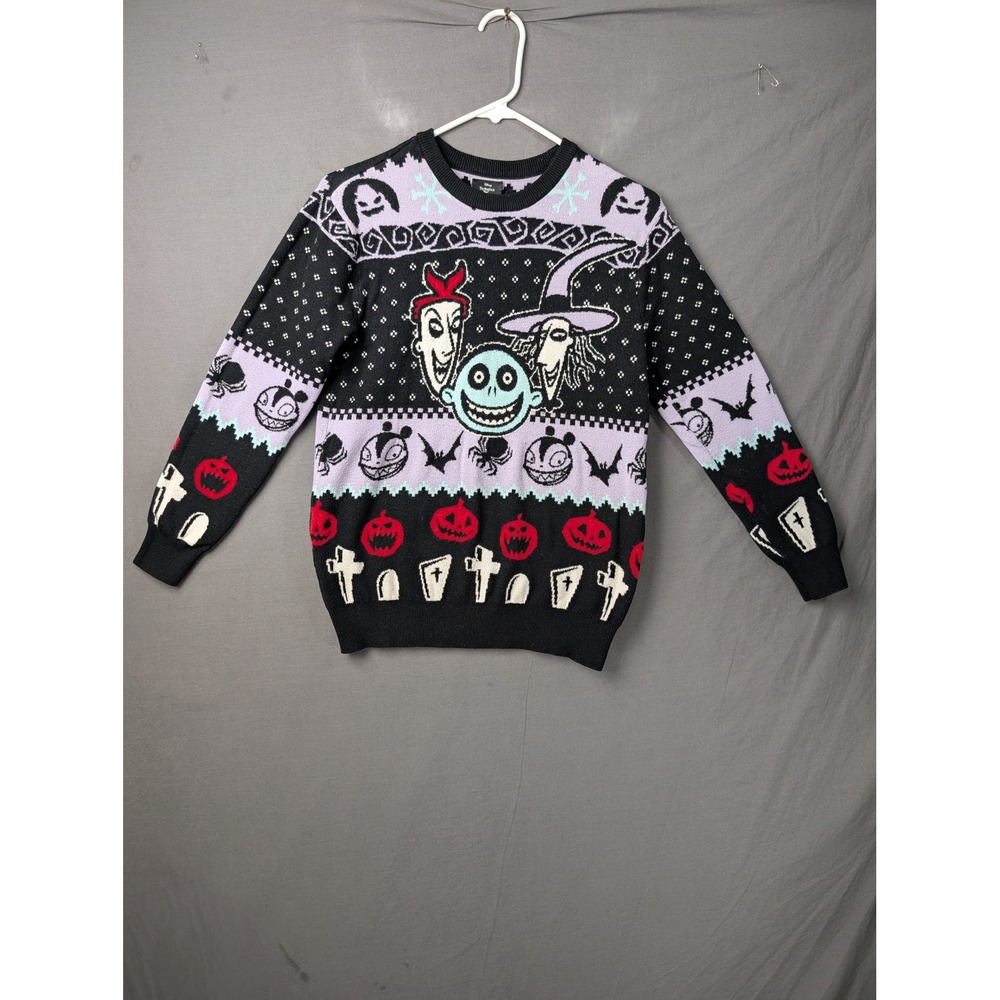 Disney Nightmare Before Christmas Lock Shock Barrel Ugly‎ Christmas Sweater XS